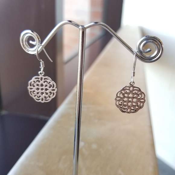 Jewelry - 925 Silver Mandala Dangle Earrings